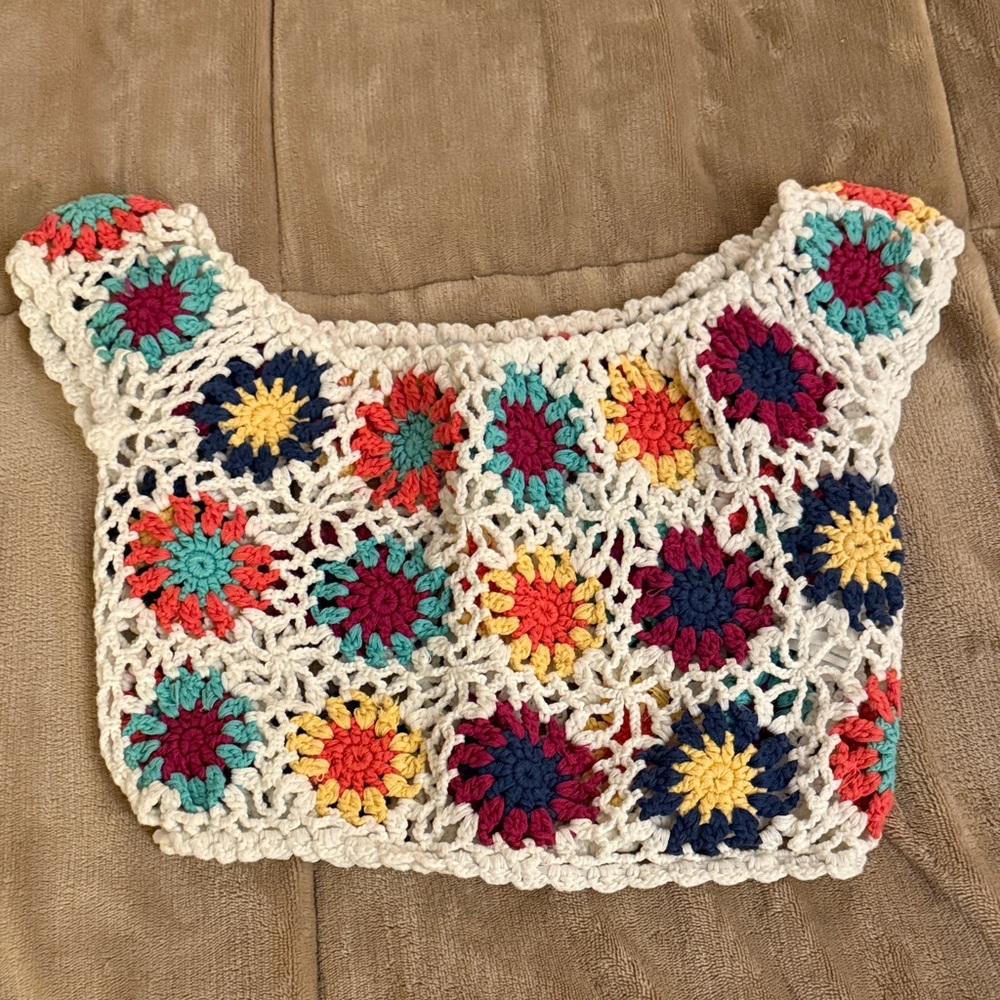 Forever 21 Multicolor Crochet Crop Top